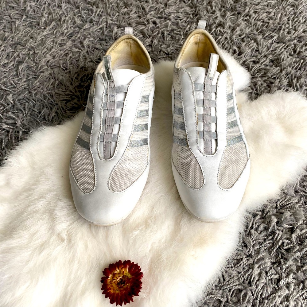Geox White and Light Gray Women's Sneakers